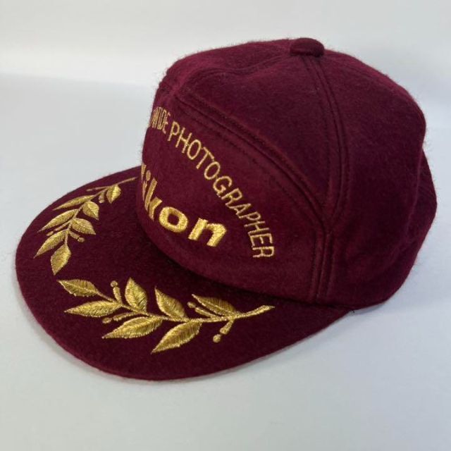 Nikon - 【90s】ニコン/Nikon キャップ 帽子 ロゴ 金刺繍 ウール Nikon - 【90s】ニコン/Nikon キャップ 帽子 ロゴ 金刺繍 ウール