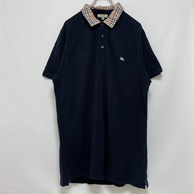BURBERRY(バーバリー)のBURBERRY バーバリーロンドン 半袖ポロシャツ ネイビー 刺繍ロゴ XL メンズのトップス(ポロシャツ)の商品写真