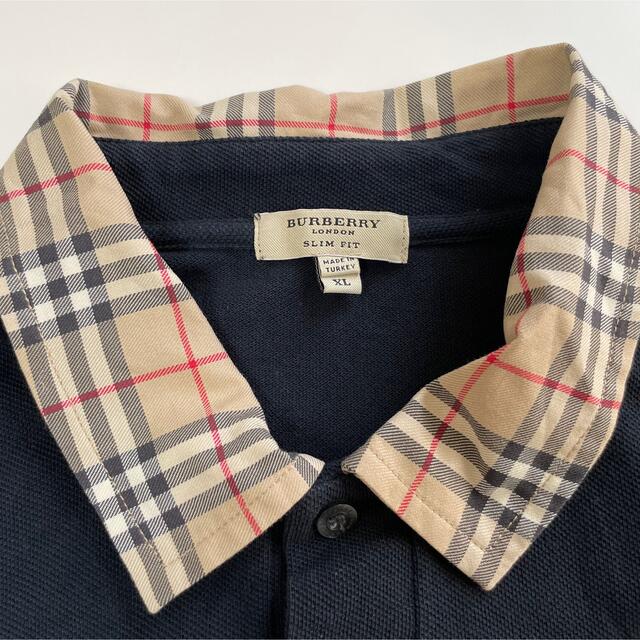 BURBERRY(バーバリー)のBURBERRY バーバリーロンドン 半袖ポロシャツ ネイビー 刺繍ロゴ XL メンズのトップス(ポロシャツ)の商品写真