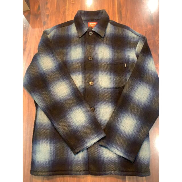 トップスSupreme Shadow Plaid Fleece Shirt Blue L