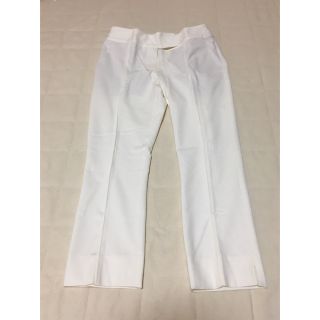 P454新品♪REBONDIRルボンディール♪ストレッチクロップドパンツ白(クロップドパンツ)