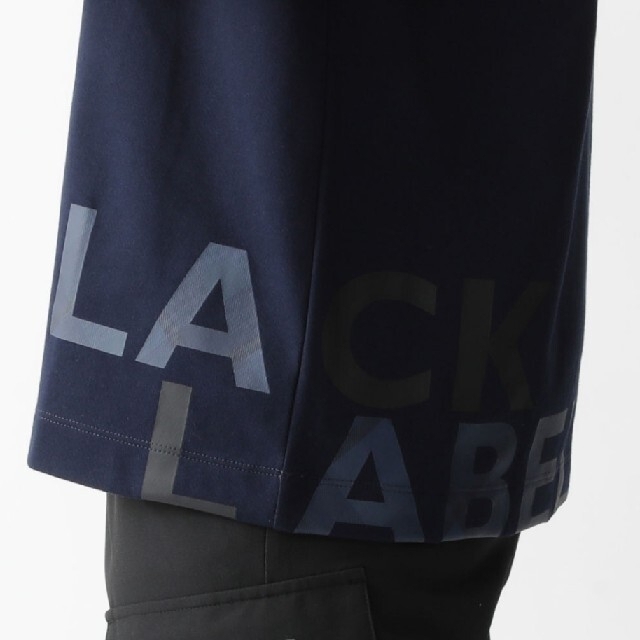 【新品】ブラックレーベルクレストブリッジ　Tシャツ　バーバリー　前後裾ロゴ　L紺