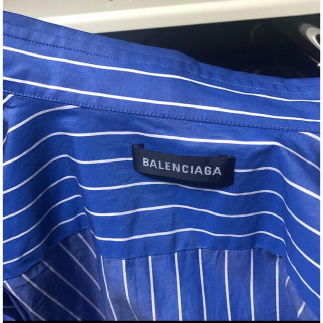 バレンシアガ balenciaga ロゴストライプシャツ 39