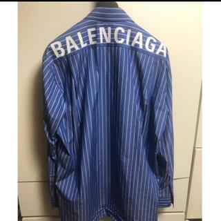 バレンシアガ(Balenciaga)のバレンシアガ balenciaga ロゴストライプシャツ 39(シャツ)