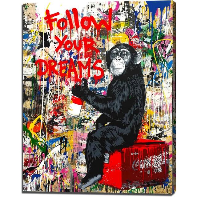 現代アート バンクシー キャンバス画 アートパネル 壁掛け チンパンジー 絵バンクシー