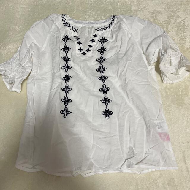 ★チュニック★シャツ★白★130cm キッズ/ベビー/マタニティのキッズ服女の子用(90cm~)(Tシャツ/カットソー)の商品写真