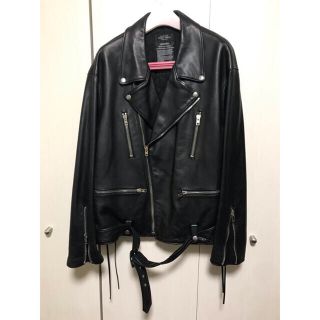 サンローランパリ 16SS 412855 Y5NQ1 レースアップアロハダブルレザージャケット メンズ 46