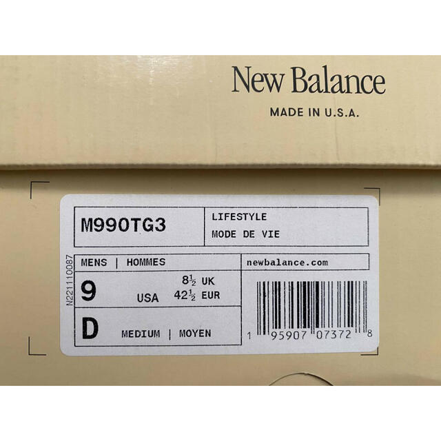 27.0cm 日本未発売 New Balance 990v3 M990TG3