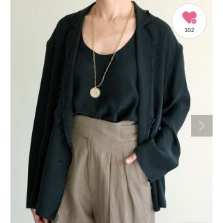 22SS 美品 ウィムガゼット 長谷川京子 シルクジャケット 黒 F