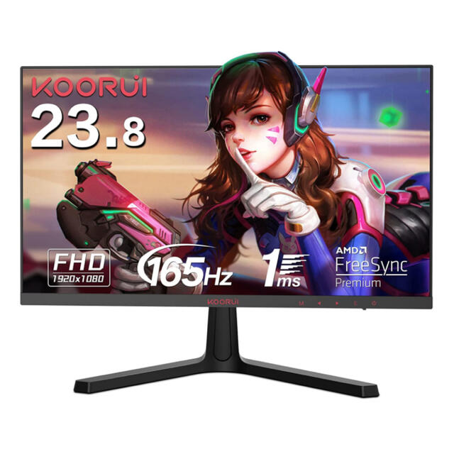 KOORUI ゲーミングモニター 24インチフルHD非光沢 1ms 165Hz