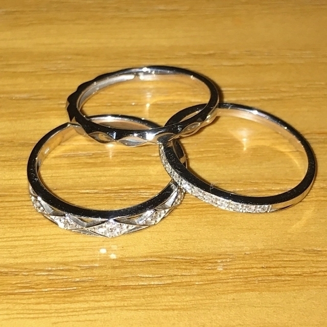 Vendome Aoyama(ヴァンドームアオヤマ)の海月スーリー様ご専用　ヴァンドーム青山3本セットリング　K18ホワイトゴールド　 レディースのアクセサリー(リング(指輪))の商品写真