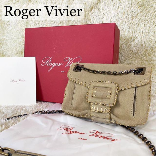 ROGER VIVIER - 【美品】ロジェヴィヴィエ ショルダーバッグ ヌバックレザー チェーン ステッチの通販 by のあの古着屋｜ロジェ