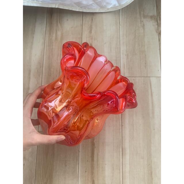 クラタ　クラフト　花瓶　赤
