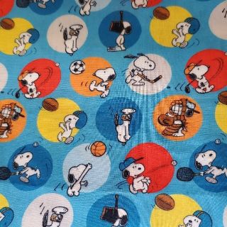 スヌーピー(SNOOPY)のハンドメイド　ハギレ　スヌーピー　スポーツ(生地/糸)