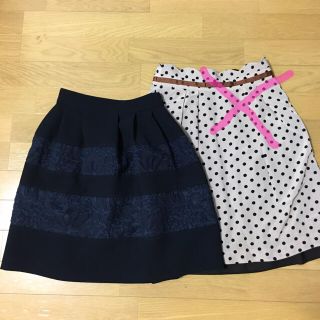 ミッシュマッシュ(MISCH MASCH)の【最終お値下げ】ミッシュマッシュ 花柄刺繍入りスカート(ひざ丈スカート)