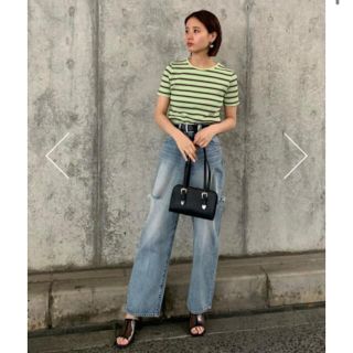 26☆MOUSSY THIGH SLIT LOOSE STRAIGHT確実正規品