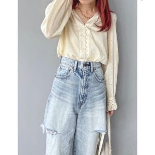 26☆MOUSSY THIGH SLIT LOOSE STRAIGHT確実正規品