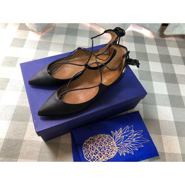 新品未使用 AQUAZZURA レースアップフラットシューズ