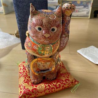 九谷焼　招き猫の置物　インテリア(陶芸)