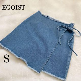 エゴイスト(EGOIST)の未使用　エゴイスト　EGOIST ラップライクミニスカート　ブルー　Sサイズ(ミニスカート)