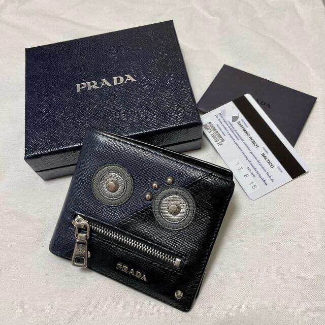 【PRADA】☆限定品☆ 折り財布 ロボット  サフィアーノレザー