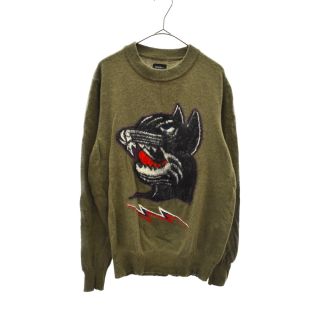 DIESEL ディーゼル Tiger Print Crewneck Sweatshirt タイガープリント クルーネックスウェットトレーナー ブラック