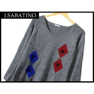 ジェイサバティーノ(J.Sabatino)のG② ジェイサバティーノ ウール 100% トランプ 刺繍 ニット セーター S(ニット/セーター)