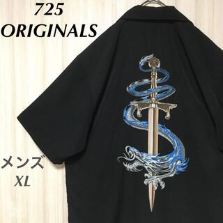 725ORIGINALS　半袖シャツ　両面プリント　ソード　刀剣　ドラゴン　XL(シャツ)