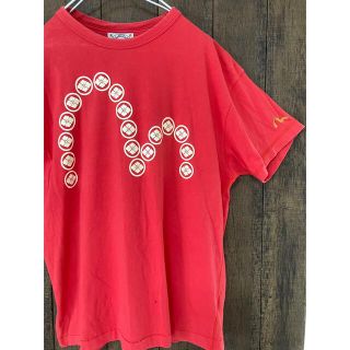 エビス(EVISU)のEVISU エヴィス　半袖カットソー　赤　Tシャツ　刺繍ロゴ(Tシャツ/カットソー(半袖/袖なし))