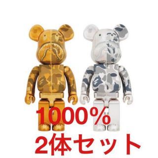 アベイシングエイプ(A BATHING APE)のBE@RBRICK BAPE(R) CAMO SHARK GOLD SILVER(フィギュア)