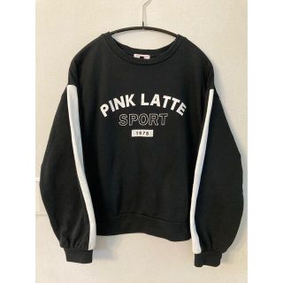 ピンクラテ(PINK-latte)のPINK latte 黒トレーナー　160cm(Tシャツ/カットソー)