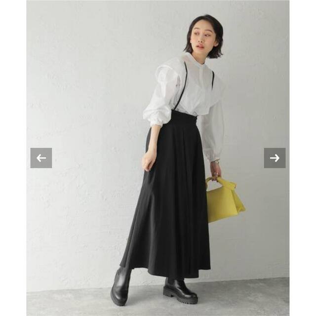 CLANE/クラネ　SUSPENDER MAXI SKIRT ブラック　黒ロングスカート