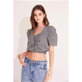 アリシアスタン(ALEXIA STAM)の専用♡ALEXIA STAM Gingham Puff Sleeve Top♡(シャツ/ブラウス(半袖/袖なし))