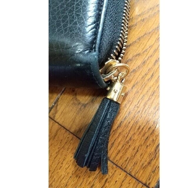 Gucci(グッチ)のGUCCI SOHO ラウンドファスナー長財布 ブラック タッセル レディースのファッション小物(財布)の商品写真