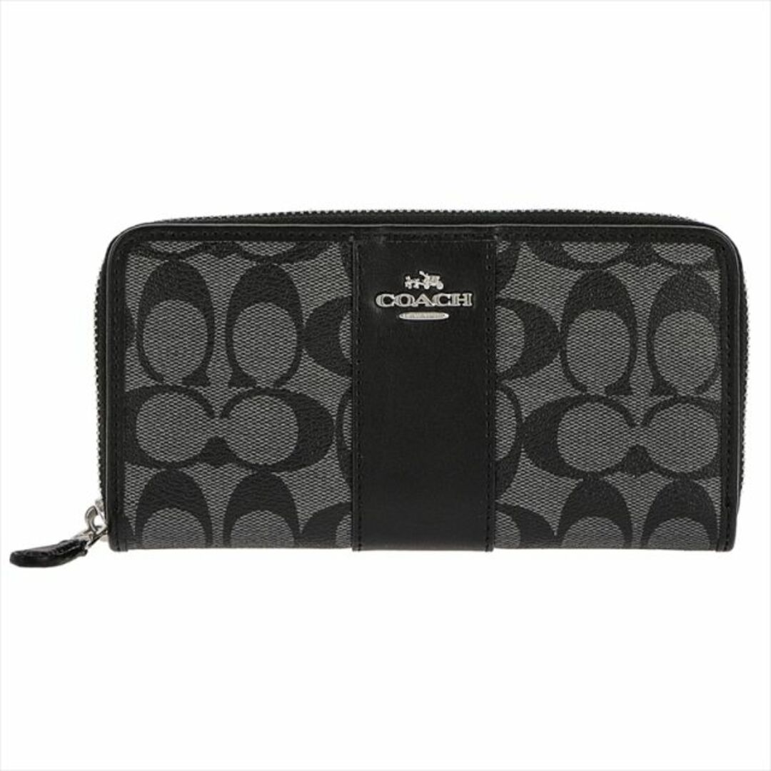 PVCレザーサイズｃｍコーチ COACH 長財布 54630 Black Smoke Black PVC/レザー