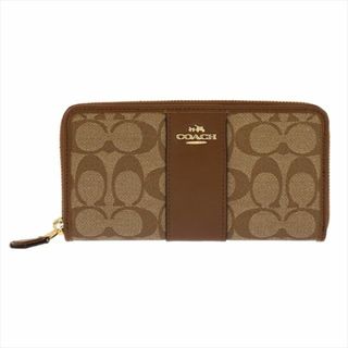 コーチ(COACH)のコーチ COACH 長財布 54630 Khaki Saddle PVC/レザー(財布)