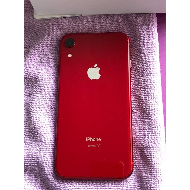 Apple(アップル)のiPhone XR Red 128 GB SIMフリー スマホ/家電/カメラのスマートフォン/携帯電話(スマートフォン本体)の商品写真