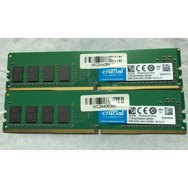 crucial DDR4-2133  8G×2枚　16GB