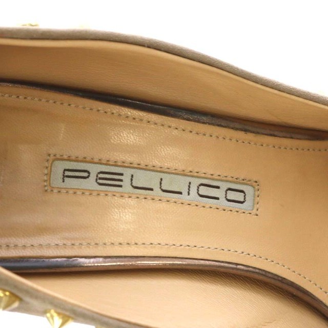 PELLICO(ペリーコ)のペリーコ パンプス ハイヒール ポインテッドトゥ スタッズ 36.5 グレージュ レディースの靴/シューズ(ハイヒール/パンプス)の商品写真