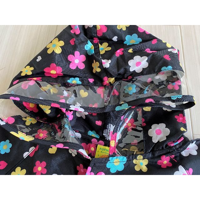 95新品♡花柄レインコートケース付き女の子90～100子供キッズかっぱポンチョ キッズ/ベビー/マタニティのこども用ファッション小物(レインコート)の商品写真