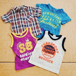 80-90　男の子　タンクトップ　Tシャツ　シャツの4枚セット(Ｔシャツ)