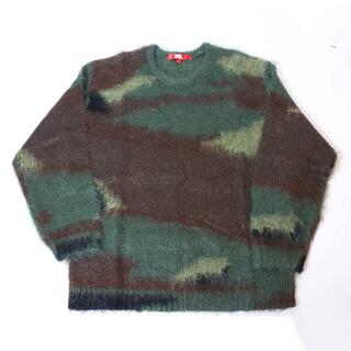 Supreme Brushed Camo Sweater Olive XL 