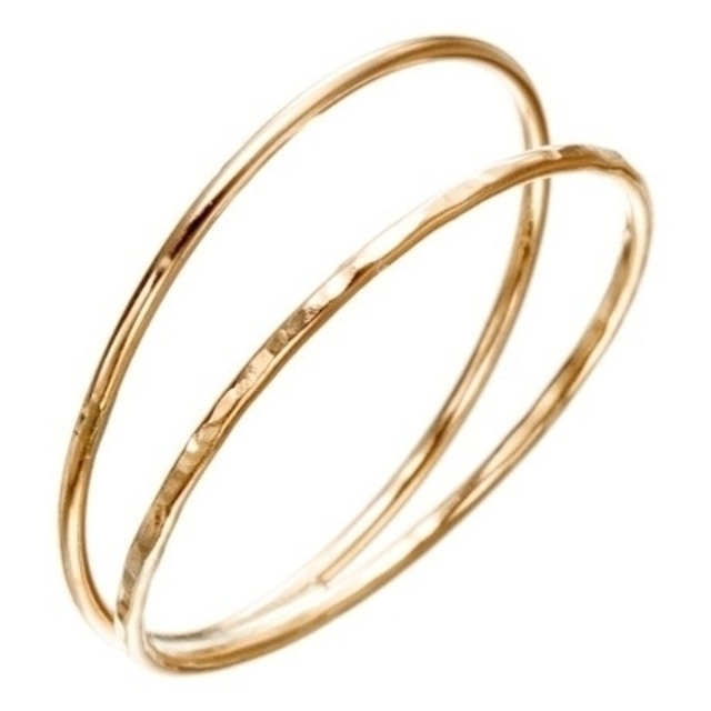 agete(アガット)の専用❕アガット K10 リング 9号 スタック ゴールド 2連デザイン 美品 レディースのアクセサリー(リング(指輪))の商品写真