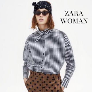 ザラ(ZARA)のZARA WOMAN ザラ● リボンディテール　ギンガムチェックシャツ　長袖(シャツ/ブラウス(長袖/七分))