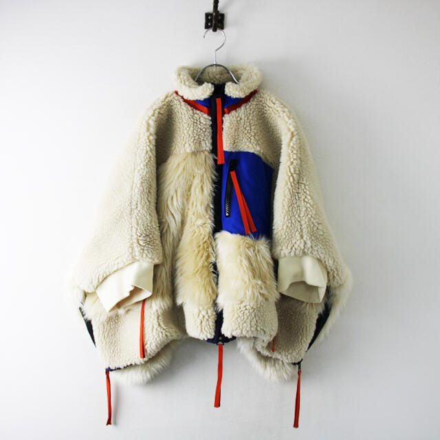 定価11.8万 2021AW sacai サカイ 21-05752 Faux Shearling × Faux Fur Blouson 1/アイボリー ファー×ボアブルゾン【2400012930063】