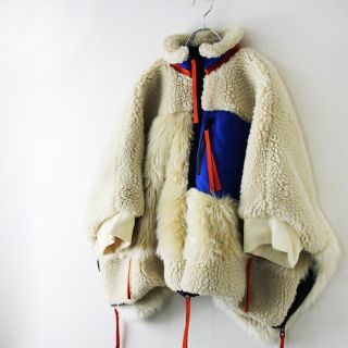 サカイ(sacai)の定価11.8万 2021AW sacai サカイ 21-05752 Faux Shearling × Faux Fur Blouson 1/アイボリー ファー×ボアブルゾン【2400012930063】(ブルゾン)