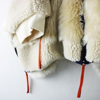 定価11.8万 2021AW sacai サカイ 21-05752 Faux Shearling × Faux Fur Blouson 1/アイボリー ファー×ボアブルゾン【2400012930063】