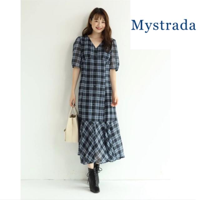 ★Mystrada★マイストラーダウォシャブルエアリーチェックフレアワンピース