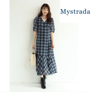 マイストラーダ(Mystrada)の★Mystrada★マイストラーダウォシャブルエアリーチェックフレアワンピース(ロングワンピース/マキシワンピース)