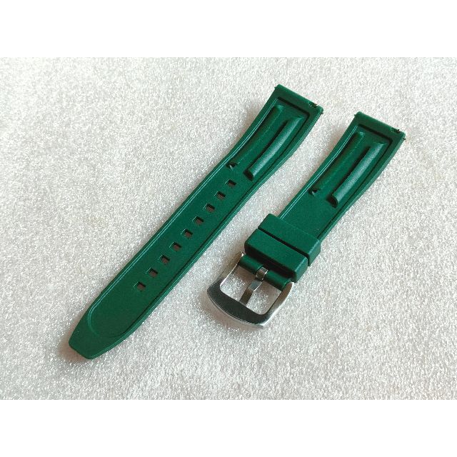 新品 ラバー腕時計ベルト 防水20mm　グリーン メンズの時計(ラバーベルト)の商品写真